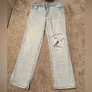 Abercrombie & Fitch Light Blue Distressed Flare Jeans